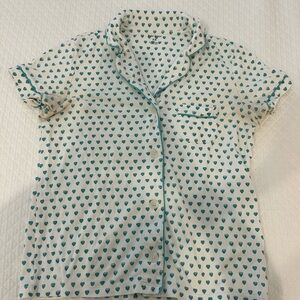 Roller Rabbit blue heart polo pajama set